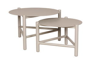 Torino Sofabord Taupe,Ø:72cm H:45cm+Ø:58cm H:38cm