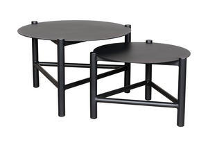 Torino Sofabord Sort,Ø:72cm H:45cm+Ø:58cm H:38cm